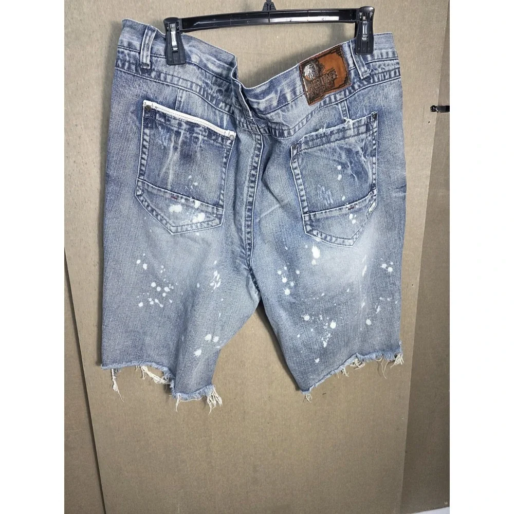 Heritage America Denim Distillery Shorts W50 Bleach Splatter Distressed Denim